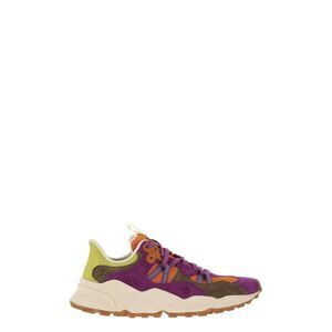 FLOWER MOUNTAIN Men's Suede and Mesh Low-Top Sneakers Men FUCHSIA